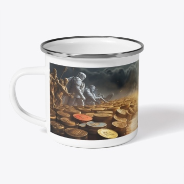 Camping Mug with Currency Wars theme