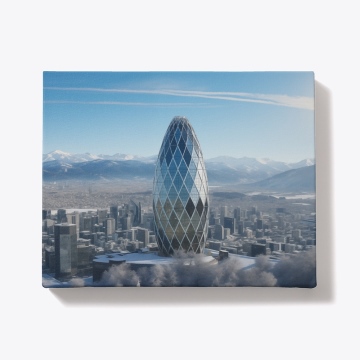 Gallery Wrapped Canvas of the Gherkin transported to Zurich