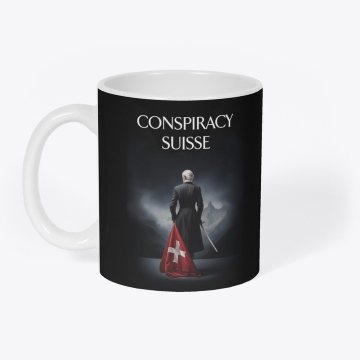 Mug with Conspiracy Suisse cover image imprinted on it