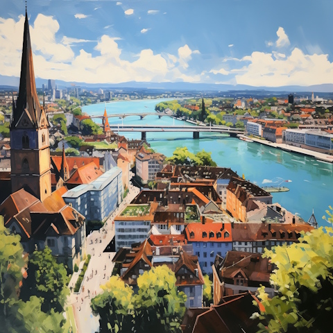 Basel as imagined by Midjourney AI