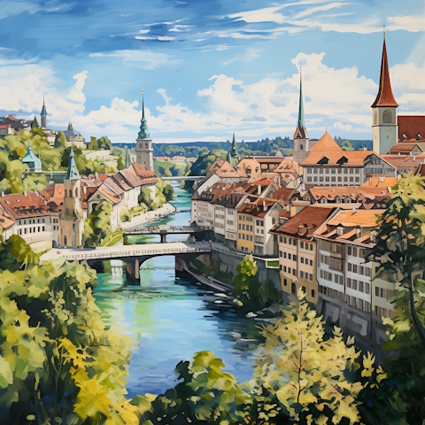 Bern as imagined by Midjourney AI