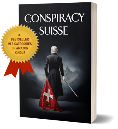 Conspiracy Suisse book cover with bestseller badge